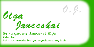 olga janecskai business card